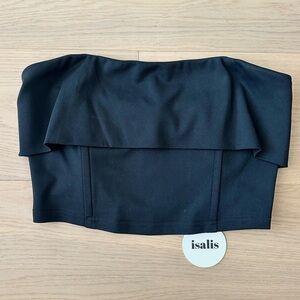 cropped black isalis bustier corset top